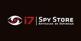 Logotipo de "i7 Spy Store", tienda de artículos de espionaje, sobre fondo negro.