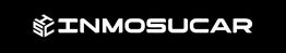 Logotipo de INMOSUCAR con un símbolo geométrico, en fondo negro y texto blanco.