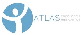 Logo azul con figura humana y texto: "ATLAS Psicólogos Tres Cantos".