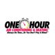 One Hour Air Conditioning & Heating logo with a stopwatch and the slogan "Always On Time."
