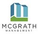 Logo of McGrath Management with blue buildings and green base, text below.