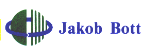 Logo mit Text: "Jakob Bott" und einem planetförmigen Symbol mit grünen und blauen Elementen.