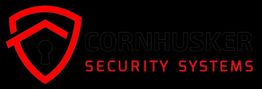 Red shield logo with text: "CORNHUSKER SECURITY SYSTEMS" on a black background.