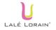 Logo von Lalé Lorain mit rosa und gelbem Symbol auf weißem Hintergrund.