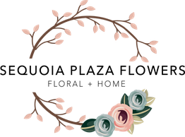 Floral frame with pink blossoms and roses on branches.
