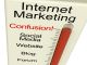 Internet marketing thermometer with "Confusion!" showing high, above social media, website, blog, forum.