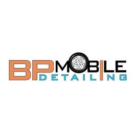 Logo of BP Mobile Detailing with a tire as the letter 'O' in "Mobile".