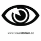 Schwarz-weißes Augensymbol mit Webseite: www.visualstimuli.de.