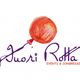 Logo "Fuori Rotta", testo viola e arancione, con un palloncino rosso-arancione.