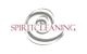 Logo mit Spiralform und Schriftzug "SPIRITCLEANING" in Rot.