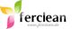 Logo von ferclean mit buntem Blattform-Design. Text: "www.ferclean.de".
