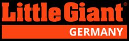 Rotes Logo mit der Aufschrift "Little Giant GERMANY" auf schwarzem Hintergrund.