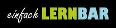 Schwarzer Hintergrund mit dem Schriftzug "einfach LERNBAR" in weiß, grün und blau.