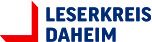 Logo mit rotem L, daneben blauer Text: LESERKREIS DAHEIM. Hintergrund weiß.