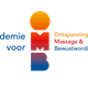 Logo van de Academie voor Ontspanning, Massage & Bewustwording met kleurrijke letters en cirkel.