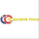 Logo of CC Machine Tools with interlocking blue and red saw blades.