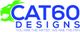 Logo with a green lion, "CAT60 Designs" in blue text, tagline: "You are the artist, we are the pen."
