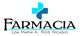 Logotipo de farmacia con cruz azul y texto: Lda. Maria A. Rios Nicasio.