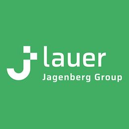 Logo der Jagenberg Group mit grünem Hintergrund und weißem Text "jlauer".