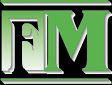 Logo con letras "FM" en verde sobre fondo negro y blanco.