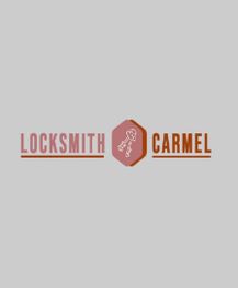 Locksmith Carmel logo with a key symbol in the center.