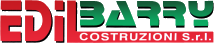 Logo di "Edilbarry Costruzioni S.r.l." in lettere rosse e verdi su sfondo bianco.