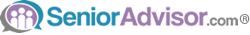 Logo of SeniorAdvisor.com with three figures inside a speech bubble icon.