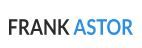 Text mit "FRANK ASTOR" in schwarzer und blauer Schrift vor weißem Hintergrund.
