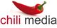 Rotes Chilischoten-Logo mit dem Text "chili media" in Rot und Grau daneben.