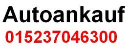 Schriftzug "Autoankauf" in Schwarz, Telefonnummer "015237046300" in Rot darunter.