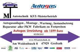 MT Autotechnik-Werbung für Autogasanlagen-Umrüstung, ab 1599 Euro, in Grefrath.