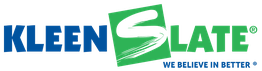 Kleen Slate logo with green "S" and "We Believe in Better" slogan.