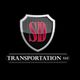 Logo of SD Transportation LLC with a shield design on a black background.