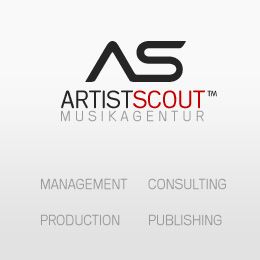 Logo der ArtistScout Musikagentur mit den Worten Management, Consulting, Production, Publishing.