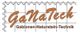 Logo mit Schriftzug "GaNaTech" und "Gabionen-Naturstein-Technik" auf Drahtgitter-Hintergrund.
