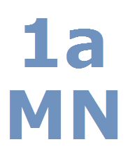 Die blaue Zahlen-Buchstabenkombination "1a MN" in fetter Schrift vor weißem Hintergrund.