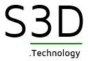 Textlogo "S3D Technology" mit grünem Unterstrich unter "Technology".