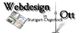 Webdesign Ott Logo mit Fernsehturm und Websites, Text: „in Stuttgart-Degerloch”.