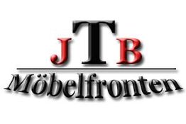 Schwarzes Logo mit rotem "JTB" und schwarzem Schriftzug "Möbelfronten" darunter.