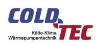 Logo: COLDTEC, Kälte-Klima, Wärmepumpentechnik, in blauer und roter Schrift.