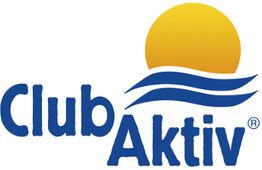 Logo mit gelber Sonne, blauen Wellen und dem Text "Club Aktiv".