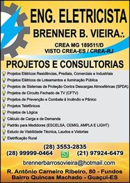 Engenheiro eletricista Brenner B. Vieira, projetos e consultorias, com contato e endereço.