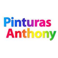Texto "Pinturas Anthony" en letras de colores sobre fondo blanco.