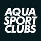 Texto en letras blancas: "Aqua Sport Clubs" sobre fondo negro.