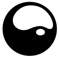 Schwarz-weißes Yin-Yang-Symbol, das Harmonie und Gleichgewicht darstellt.