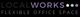 "LocalWorks logo with the text: Flexible Office Space, featuring purple and green dots."