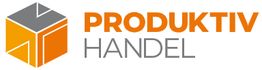 Logo mit orange-grauer Würfelgrafik und dem Text "PRODUKTIV HANDEL" in Orange und Grau.