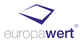 Logo von Europawert mit stilisiertem Quadrat in Blau.
