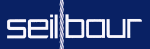 Logo mit dem Wort "seilbaur", wobei das "i" durch ein Seil ersetzt ist, auf blauem Hintergrund.