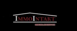Logo mit Schriftzug "Immo Intakt" und "Immobilienservice" in Rot auf schwarzem Hintergrund.